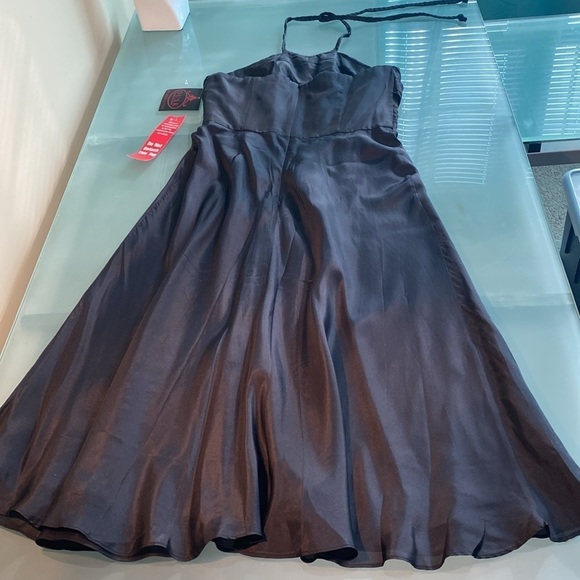 100% SILK Slip Dress New Sheila Yen Slip Dress with Halter Neckline Sz 4 - Picture 10 of 14